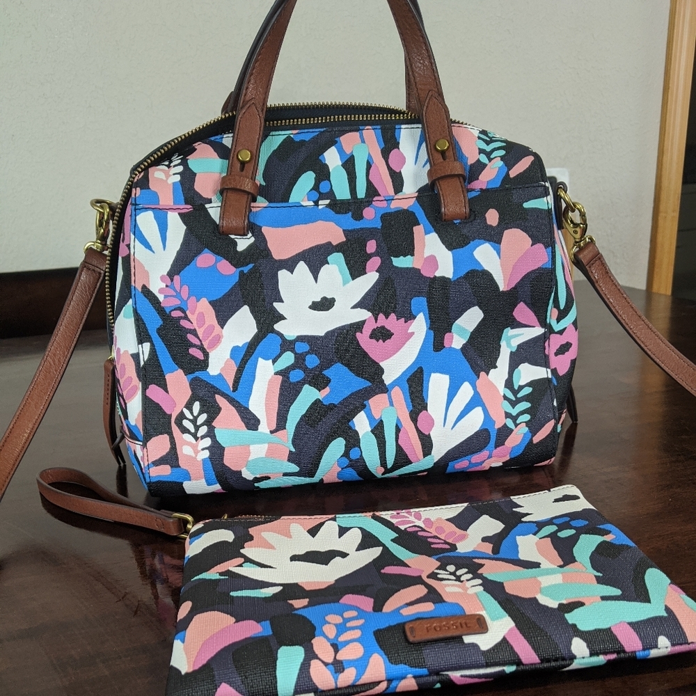 Floral Fossil Purse and Wallet Pouch